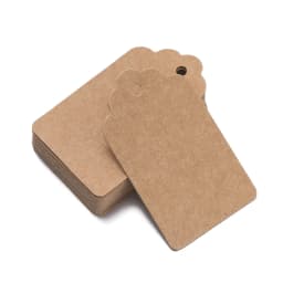 100pcs/Lot 5*3cm Packaging Label Brown Kraft Black White Paper Blank Hang Tags For DIY Handwritten Message Bookmark Gift Tags