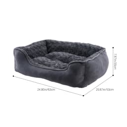 Livingandhome Soft Grey Pet Sleeping Bed for Small Medium Large Removable Dogs Puppy Bed Pet Supplies