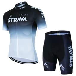 2024 Strava Cycling Jersey Set Summer Short Sleeve Breathable Men's MTB Bike Cycling Clothing Uniform Suit