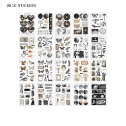20 Sheets Vintage PET Sticker Book Diy Diary Butterfly INS Album Scrapbooking Retro Flower Material Paper Decorative Stickers