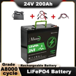 LiFePO4 Battery 24V 220Ah, 8000+ Cycle Life, Suitable for Solar Power Systems, RVs, Boats, Off-road Travel, and Fishing