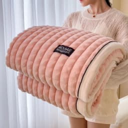 Plush Warm Winter Blanket Solid Plaid Coral Fleece Soft Thick Bed Blankets for Sofa Single Double Couple Furry Bedspread