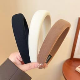Wild Solid Color Sponge Headband for Women Fashion Girl Wash Face Wide Edge Simple Hair Band