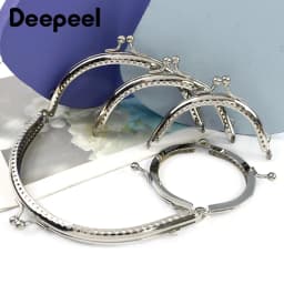 10Pcs 6.5-15.5cm Metal Silver Bag Handles Purse Frame Kiss Clasp for Handbag Handle DIY Wallet Sewing Brackets Bags Accessories