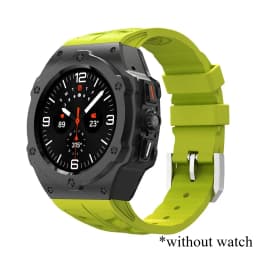 Luxury Modification Kit for Samsung Galaxy Watch 8 Ultra 2025 Carbon Case Rubber Strap for Galaxy Watch 7 Ultra 47mm Accessorie