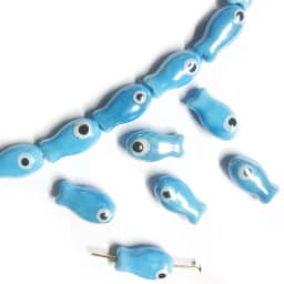 10Pcs Retro Small Fish Beads Charms Ceramic Spacer Loose Beads For Jewelry Making DIY Bracelet Accessories