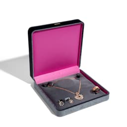 High End Rounded Edge Velvet Jewelry Storage Box with Multi Compartments for Earrings Rings Bracelets Necklaces Organizer Gift