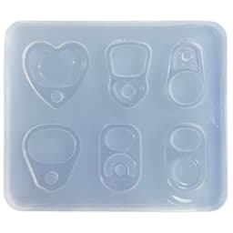 Resin Shaker Mold Flowers Small Flexible Pendant for Keychain Hollow Silicone Mold Epoxy Jewelry Making Pendant Quicksand Mould
