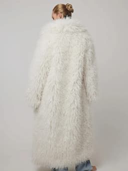 Women'S Elegant Long Faux Fur Coat - Casual & Comfortable with Pockets, Perfect for Fall/Winter Outdoor Wear, Stylish Long Coat