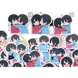 36pcs Cute Little Couple's Hand-book Sticker Hand-book Characters Korean Wind Ins Wind Diy Photo Album Mobile Phone Material