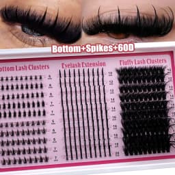 200D-60D 4 IN 1 Lash Clusters Long 6-20mm Lash Spikes Lower Eyelashes Reusable Bottom DIY Spiky Lash Extension Manga Clusters