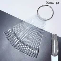 Nail Display Sticks Nail Swatch False Nail Tips Nail Gel Polish Practice Clear Natural Colors Display Board for Nail Art Tools