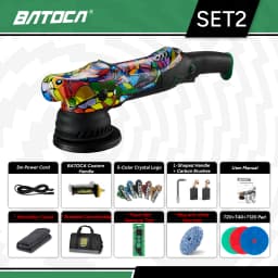 BATOCA P1 Professional DA Car Polisher 1000W 15mm Orbit 100% Unique Hand-Painted Graffiti Buffer Detachable 5M Cable Detailer