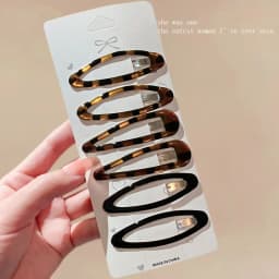 6pcs/pack Geometric Leopard Solid Snap Hairpins Fashion Alloy Bobby Pins Water-drop Oval Hair Clips Headwear For Women Girls