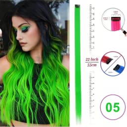 VEYDA Colored Party Highlights Clip in Hair Extensions for Girls 22 Inches Omber Colors Straight Hair Synthetic Hairpieces