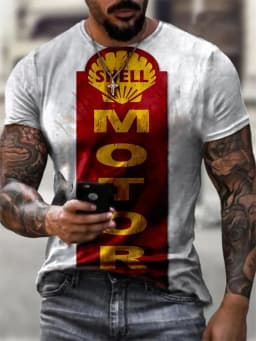 New Arrives Men's Tshirt Lemans Car Vintage Pattern T shirts Summer Oversized Casual Tees Mens Short Sleeve Tops Men Clothing