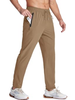 MAGCOMSEN Men's Casual Trousers Quick Dry Waterproof Stretch Work Pants with Zip Pockets Spring Summer Sweatpants