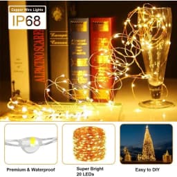 20Packs LED Fairy Lights 2M Battery Copper Wire String Lights for Wedding Party Home Decor