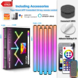 TuYa WIFI LED Smart Wall Lamp 5V USB Bar DIY Atmosphere LED Night Light Music Rhythm For TV Backlight Bedroom Game Decoration