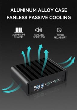 Fanless Industrial Mini PC Intel N100 J6412 Dual LAN 2xCOM RS485 6USB 4G SIM GPIO WiFi Support Computer
