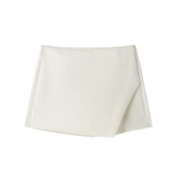 Women's Asymmetric Solid Color Skort Casual Side Zipper Shorts Skirts for Spring Summer Fashion