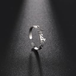 Custom Double First Name Finger Ring For Women Men Personalized Couple Wedding Gift Gold Color Stainless Steel Open Ring Jewelry