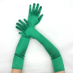 Women 55cm Satin Flash Drill Shiny Long Gloves Retro Campus Dance Party Wedding Bride Stage Performance Opera