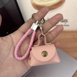 Versatile Mini Handbag Keychain with PU Leather Woven Rope for Coin Purses Fashion Creative Accessory Charm Pendant