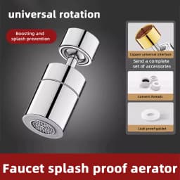Universal Kitchen Sink Faucet 360 Degrees Splash-Proof Joint Swivelling Extension Faucet Extender Adapter