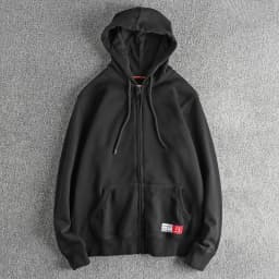 Autumn Winter New American Retro Long Sleeve Solid Color Hooded Hoodies Men's Simple Washed Casual Loose Cardigan Sweatshirts