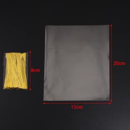 100pcs Transparent Flat Bags With Twist Ties Clear OPP Bag Party Wedding Supply Gifts Bag Candy Dessert Festival Gift Packaging