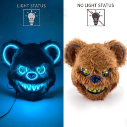 Hot Bloody Rabbit Bear Luminous LED Mask Halloween Horror Bunny Mask Carnival Party Props Cosplay Dress Up Headgear
