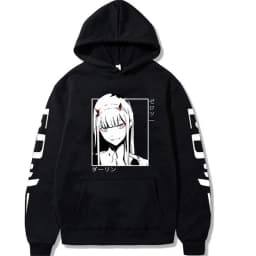 Harajuku Anime Darling In The Franxx Zero Two Graphic Print Hooded Men Women Hoodies Casual Sweatshirt Female Trendy Pullover