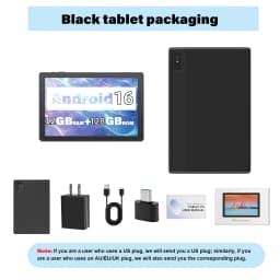 Paitanry 2026 10 Inch Tablet Android 16 HD Display 12GB (4+8GB Expand) RAM 128GB ROM Octa Core 5000Mah Wifi 6 Global Tablet PC