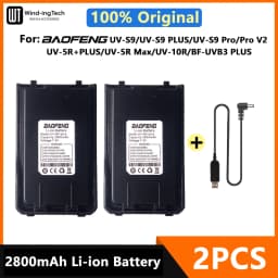 Baofeng UV-S9 Battery UV-5R+Plus UV-S9 Pro/V2 Walkie Talkie Li-ion Battery USB Charger 2800mAh For UV-10R BF-UVB3 Plus UV-5R Max