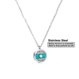 Stainless Steel Aromatherapy Essential Oil Diffuser Necklace Mini Tree Flower 12mm Locket Charm Aroma Perfume Pendant Necklace