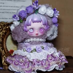 Doll Clothes For Skullpanda V3 You Found Me Series Ratty Bear Purple Dress Replacement10cm Mini Doll Outfit Accessories Gifts