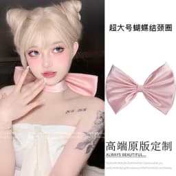 Tom Dream Cat Large Bow Hairpin Neck Necklace Girlfriend Cos Necklace Wig Grab Clip Headdress