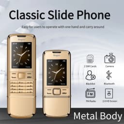 8800 Classic Retro Slider Senior Phone Dual SIM Metal Body Speed Dial Blacklist Durable Elderly Mobile Phone Big Button Luxury