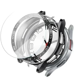 Tempered Glass+Bezel+Case For Samsung Galaxy Watch 6 Classic 43mm 47mm Cover TPU Bumper All-Around Protector Clear Screen Bezels
