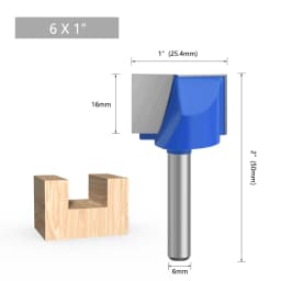 LAVIE 1pc 6mm 1/4 Shank Cleaning Bottom Bit Straight Router Bit Set Clean Milling Cutter Woodworking Power Machine MC0603