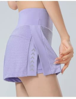 SEAHAING Stylish Breathable Mesh Print High Waisted Women's Sporty Quick-dry Fake Two-kilter Skirt