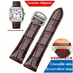 19mm 21mm Quick Release Leather Strap for Cartier Santos Classic Style WSSA0009 WSSA0010 WSSA0018 New SANTOS Watch Band Chain