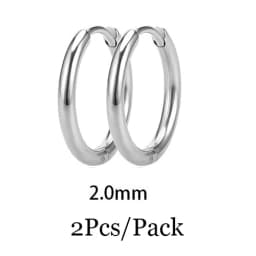 6/8/10/12mm Tiny Korean Small Stainless Steel Round Mini Little Good Huggie Hoop Earrings for Women Cartilage Piercing Loop Ring