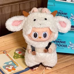 17cm Mini Doll'S Clothes Outfit Accessories for Labubu V1 V2 Striped Overalls Cool Handsome Clothing Gift