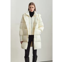 Amii 2026 Winter Warm New Women Down Jacket Cuffs Magnetic Buckle Zipper Hooded Fake Two-piece Thick Loose Long Coats 12444104