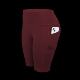 CHRLEISURE Women Solid Yoga Shorts with 3 Pockets High Waist Butt Lifting Workout Tights Gym Elastic Cycling Shorts Activewear