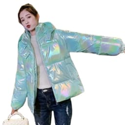 Glossy Waived Wash Down Cotton Women's Padded Clothes Winter New Colorful Coat Korean Version Loose Thicken Student Jacket
