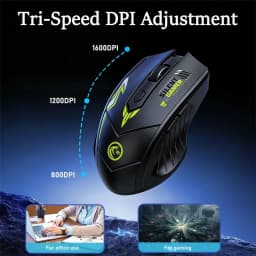 KEBIDUMEI Bluetooth 5.4 Wireless Mouse 6 Buttons Dual Mode Gaming Mouse 1600DPI Rechargeable E-Sports Mice Computer Accessories