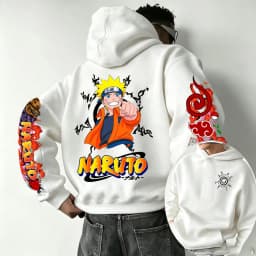 Naruto 2026 Spring and Autumn New Cartoon Anime Harajuku Y2K Street Fashion Couple Hooded Sweatshirt